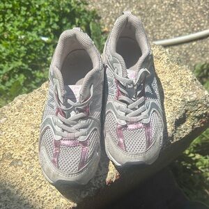 New Balance Kids' Gray and Pink Sneakers